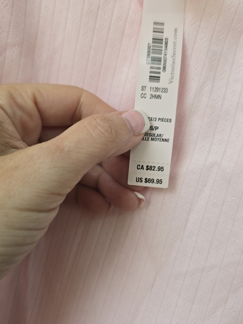 NWT Victoria's Secret Pointelle Rib Tank & Pant Pajama Set Size S Angel Pink - Picture 7 of 8